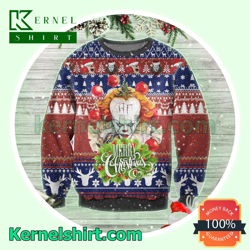 Pennywise IT Horror Merry Xmas Xmas Knitted Sweaters