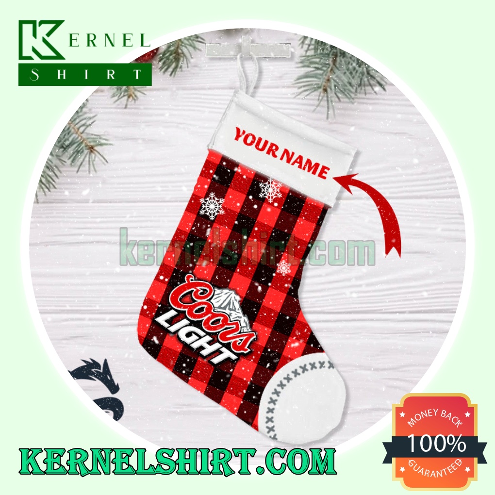 Personalised Snowy Coors Light Xmas Decorations Stockings