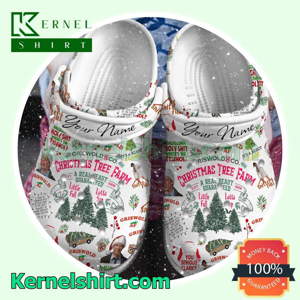 Personalized Griswold Co. Christmas Tree Farm Clogs Slippers Sandals