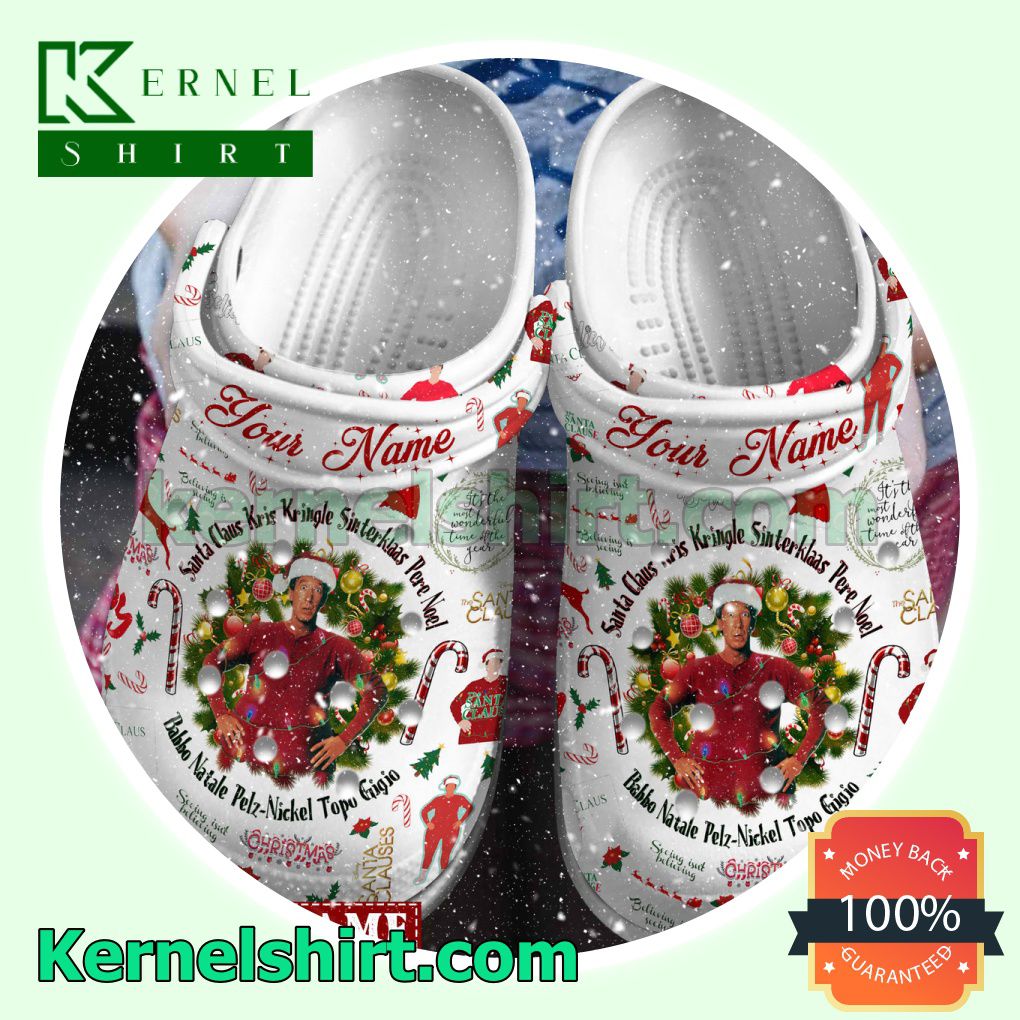 Personalized Santa Claus Kris Kringle Sinterklaas Pere Noel Clogs Slippers Sandals