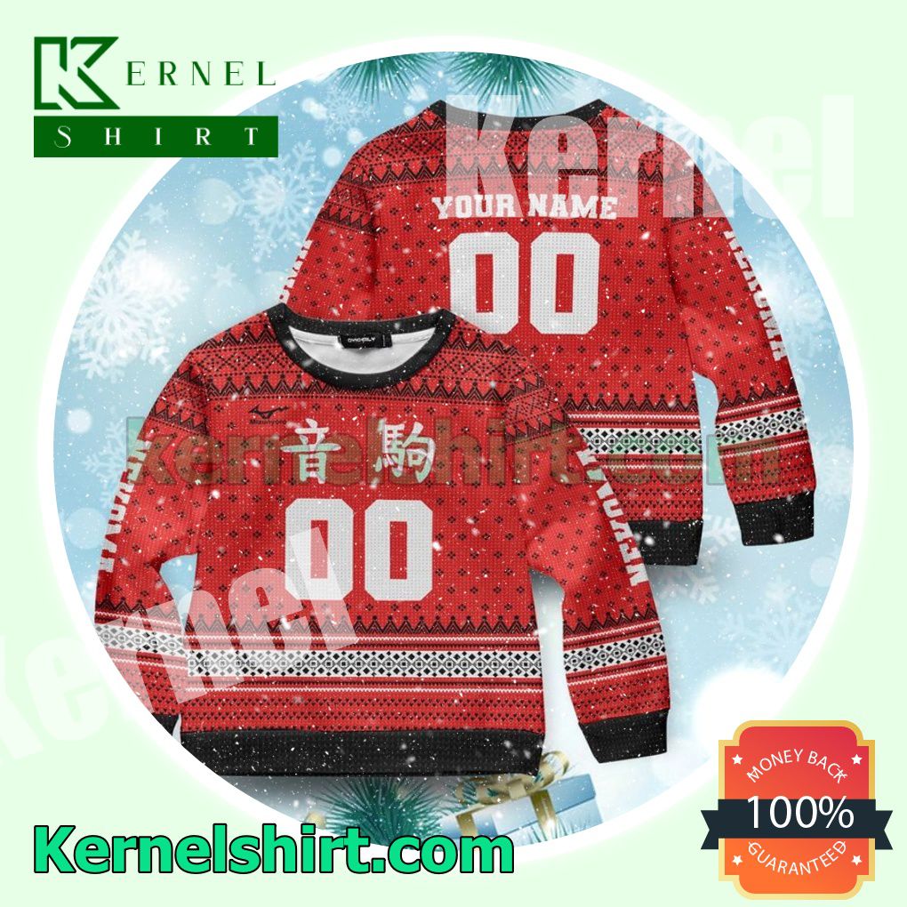 Personalized Team Nekoma Haikyuu Knitted Christmas Sweatshirts