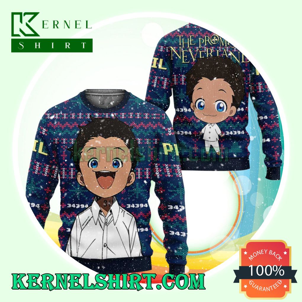 Phil The Promised Neverland Anime Knitting Christmas Sweatshirts