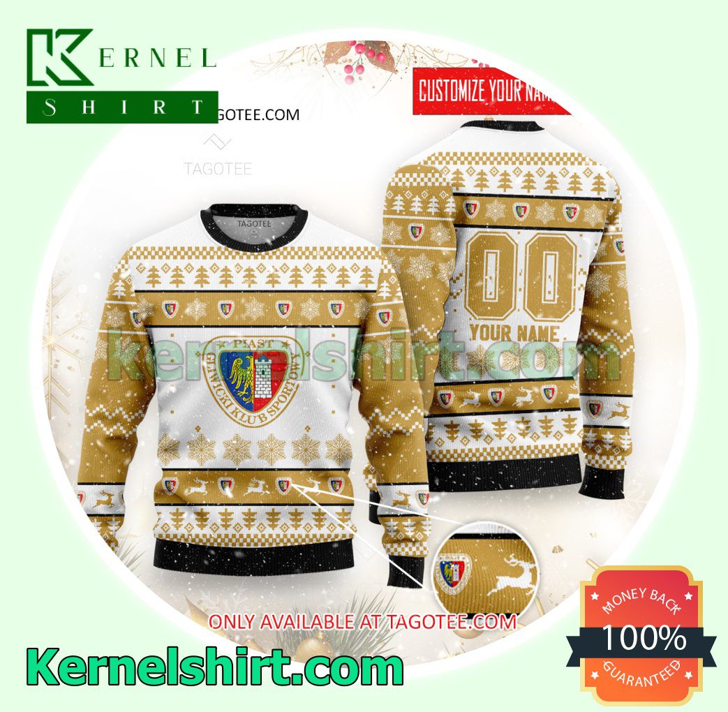 Piast Gliwice Logo Xmas Knit Sweaters