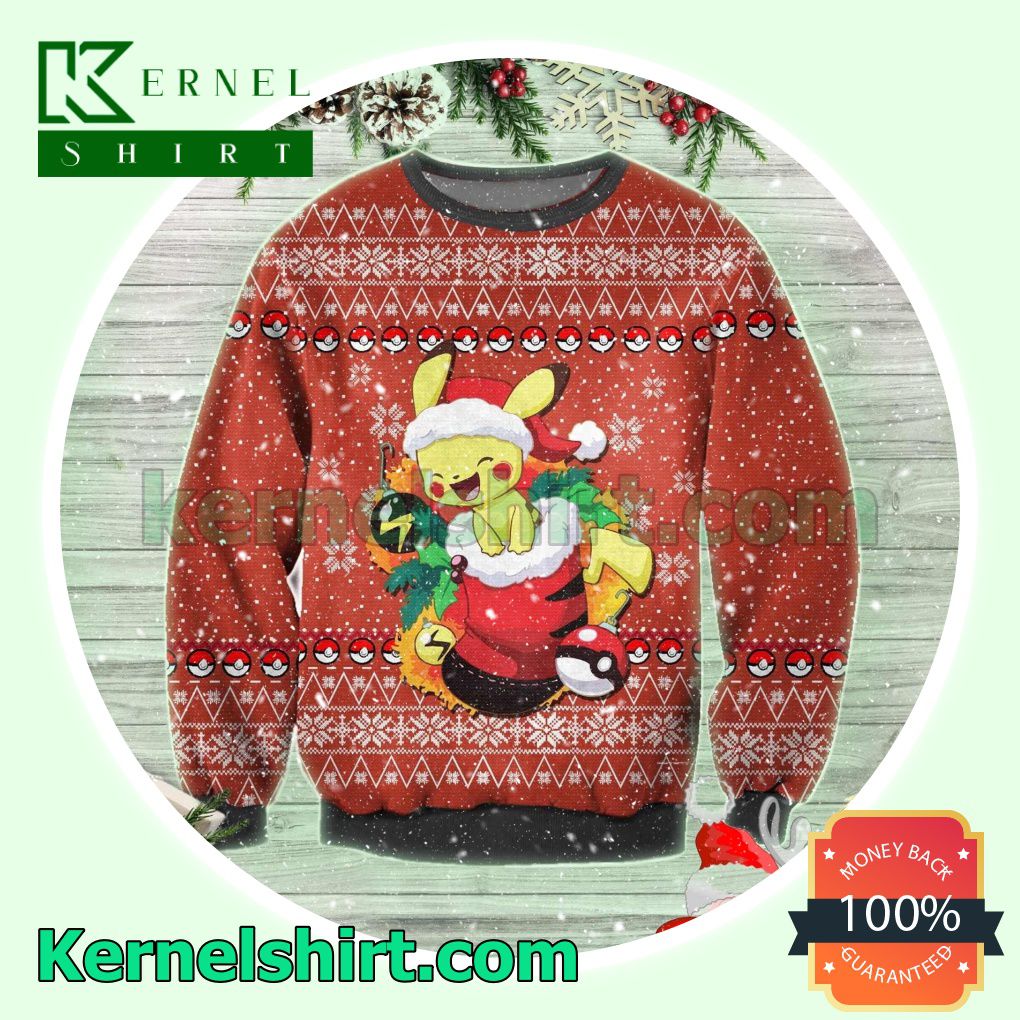 Pikachu Pokemon Anime Christmas Xmas Knitted Sweaters