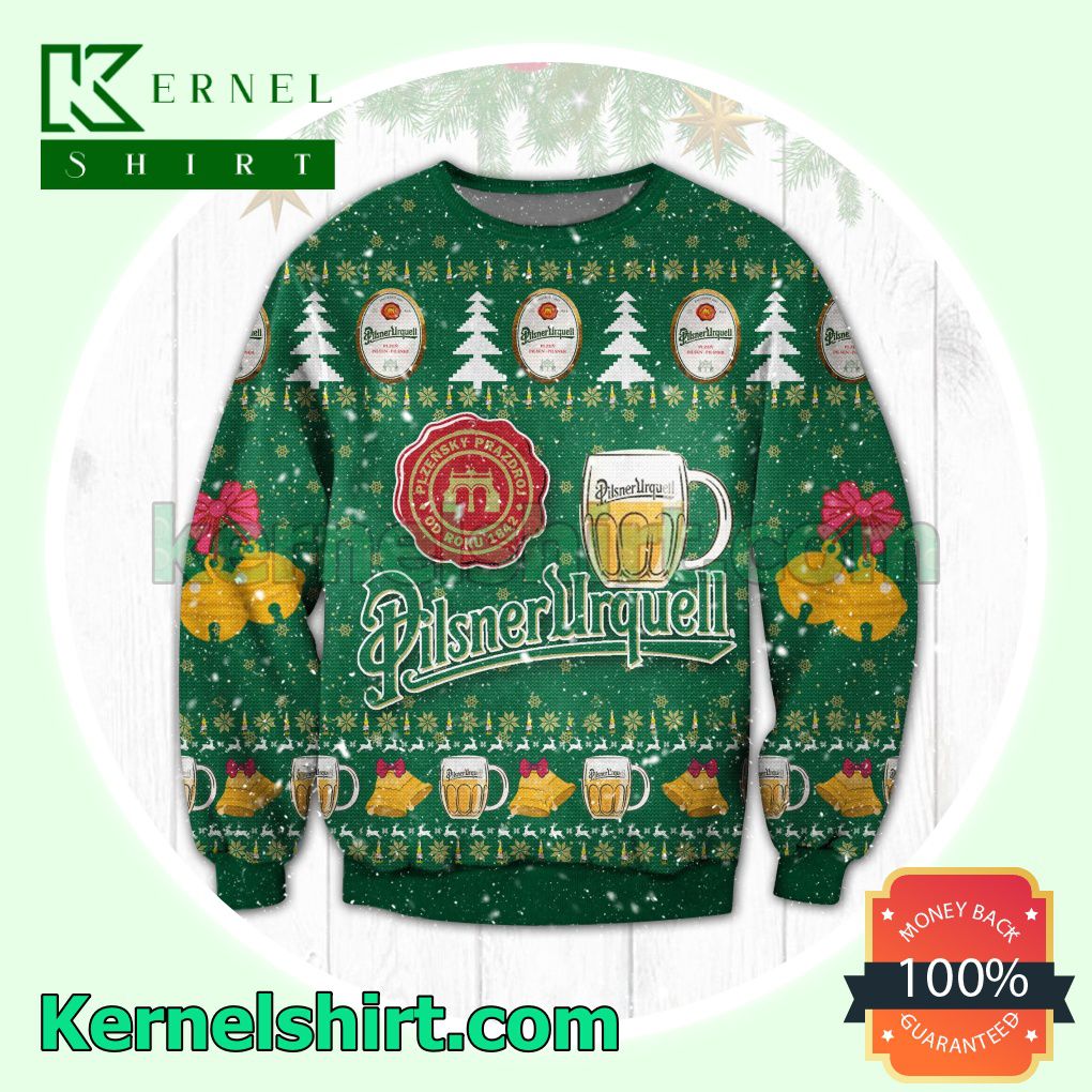 Pilsner Urquell Beer Green Knitted Christmas Sweatshirts