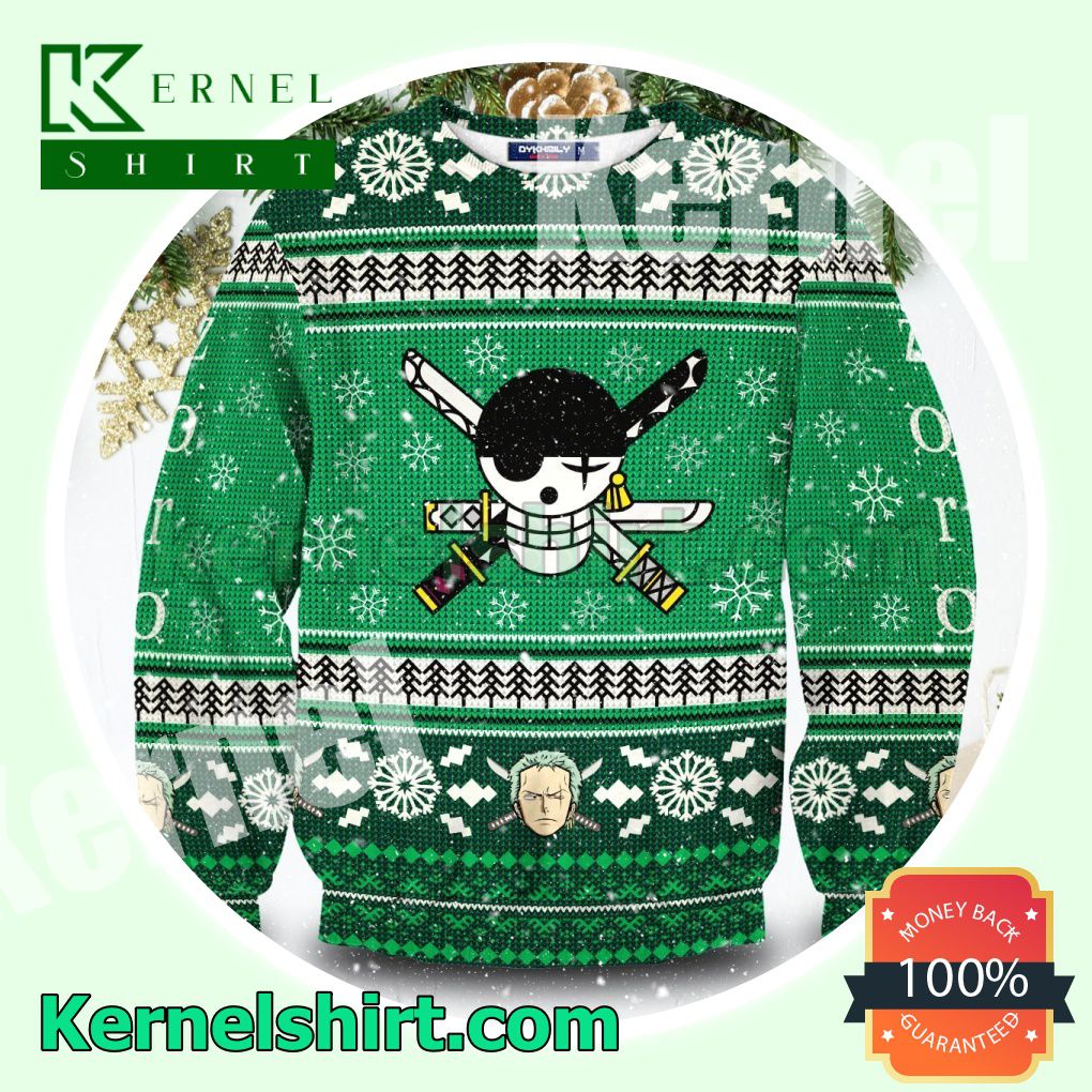 Pirate Roronoa Zoro One Piece Knitted Christmas Sweatshirts