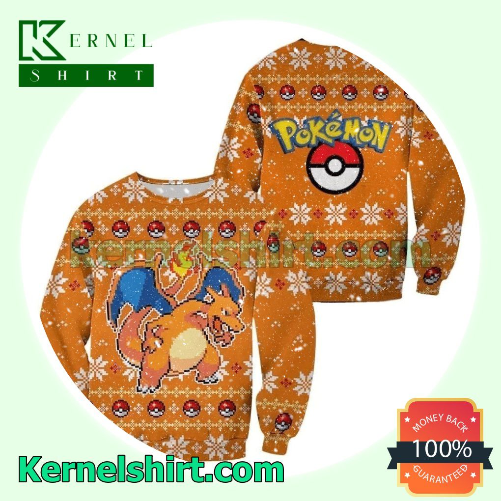 Pokemon Charizard Manga Anime Xmas Knitted Sweaters