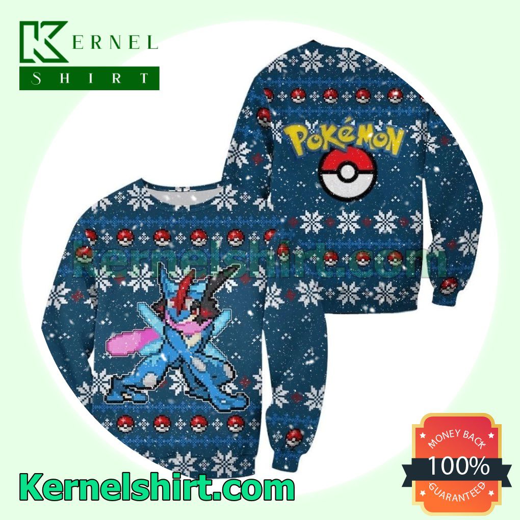 Pokemon Greninja Manga Anime Xmas Knitted Sweaters