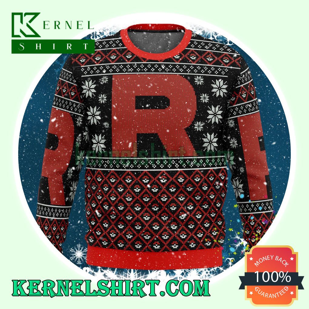 Pokemon Team Rocket Red Black Christmas Sweatshirts