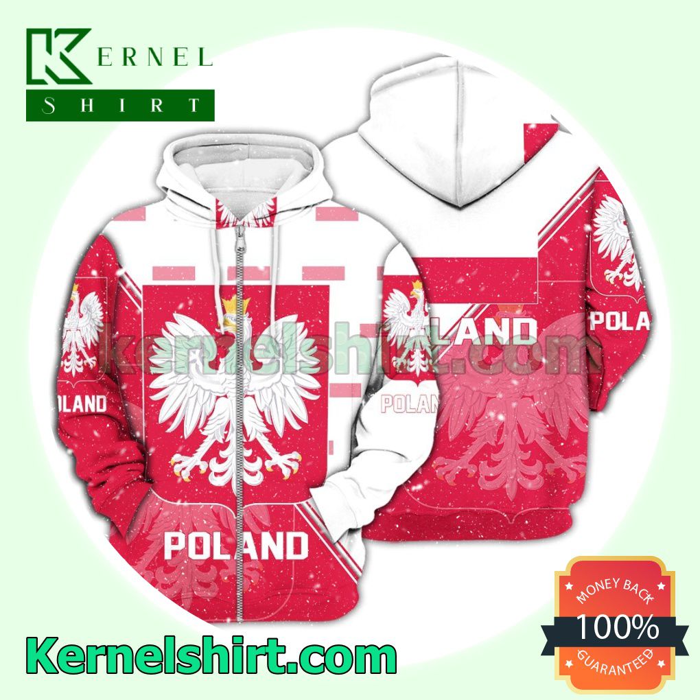 Poland National Logo Soccer Fan Hawaiian Shirt Sweatshirt a