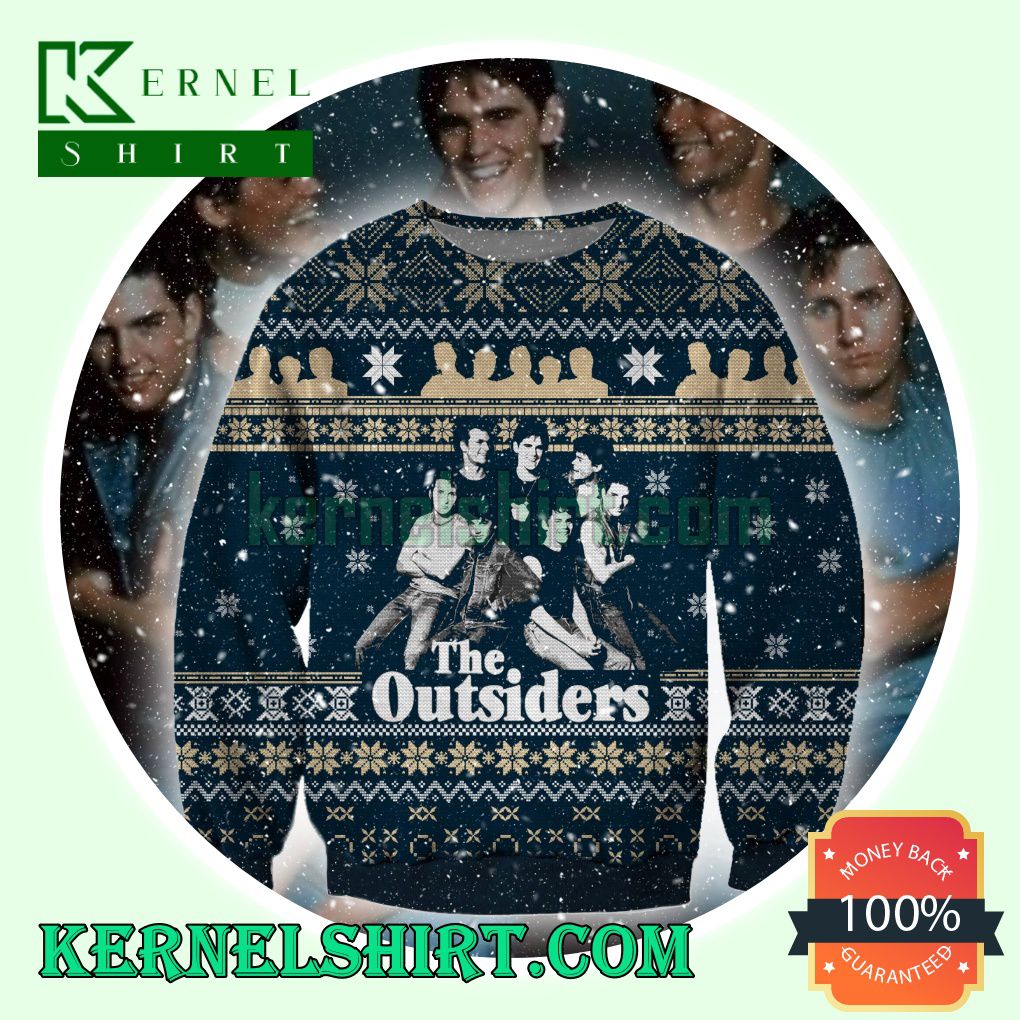 Ponyboy, Darrel And Sodapop Curtis The Outsiders Movie Knitting Christmas Sweatshirts