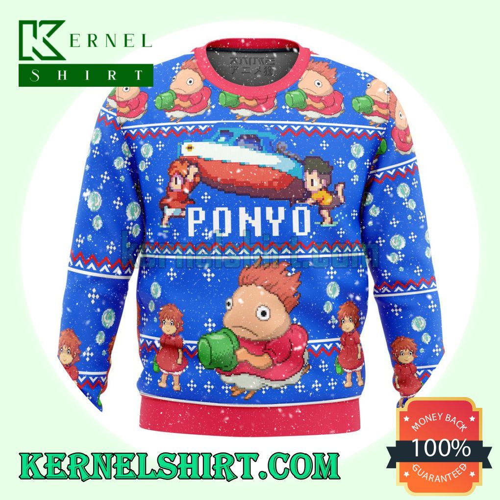 Ponyo Anime Knitting Christmas Sweatshirts