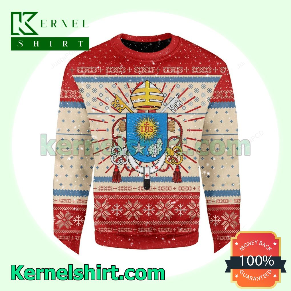 Pope Francis Coat Of Arms Xmas Christmas Sweatshirts