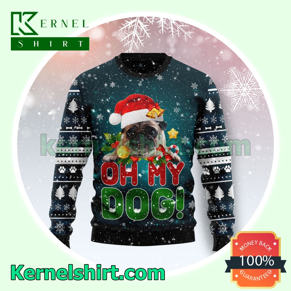 Pug Oh My Dog! Knitted Christmas Jumper