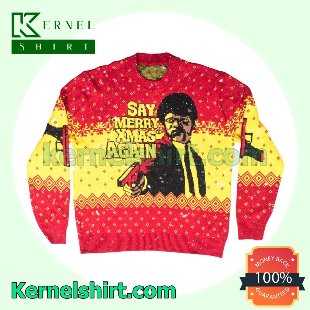 Pulp Fiction Merry Xmas Again Xmas Knitted Sweaters