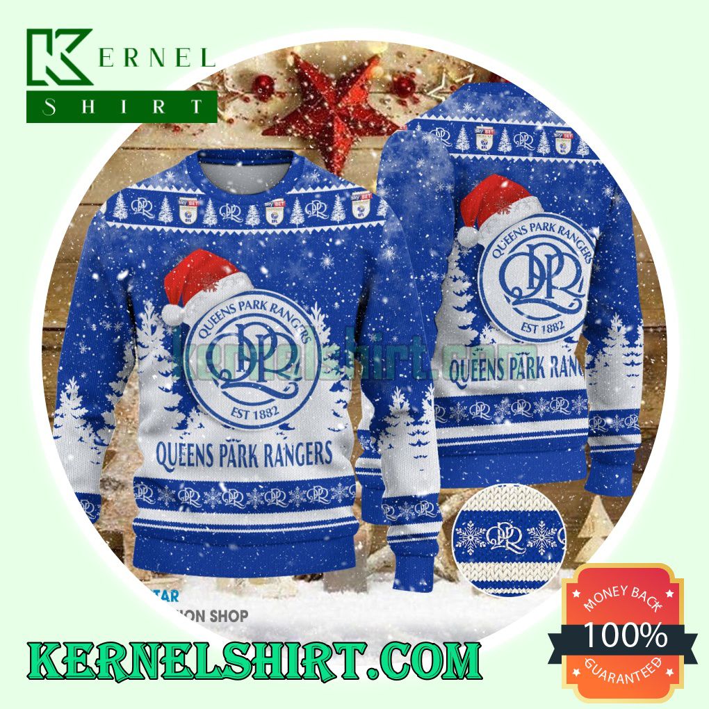 Queens Park Rangers Club Santa Hat Xmas Knit Sweaters