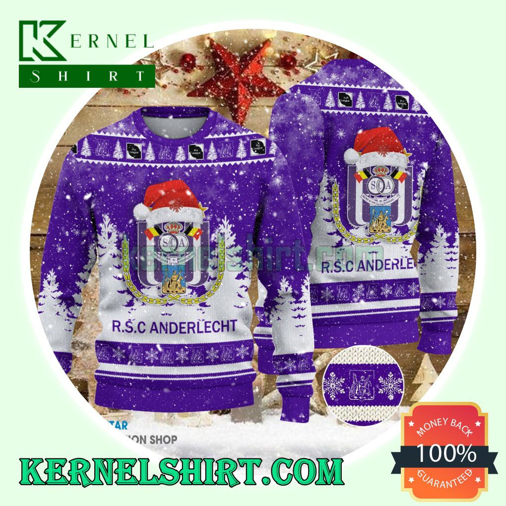 R.S.C. Anderlecht Club Santa Hat Xmas Knit Sweaters