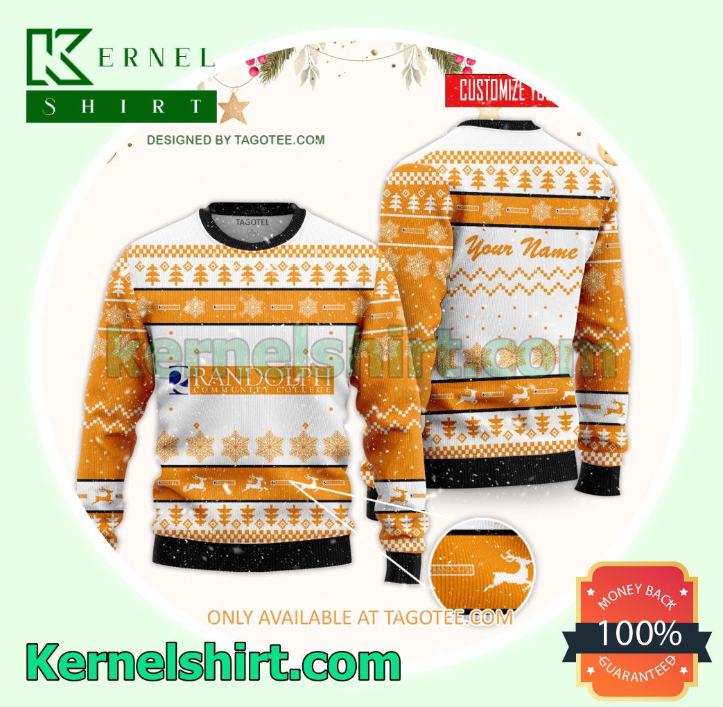 Randolph Community College Logo Xmas Knit Jumper Sweaters