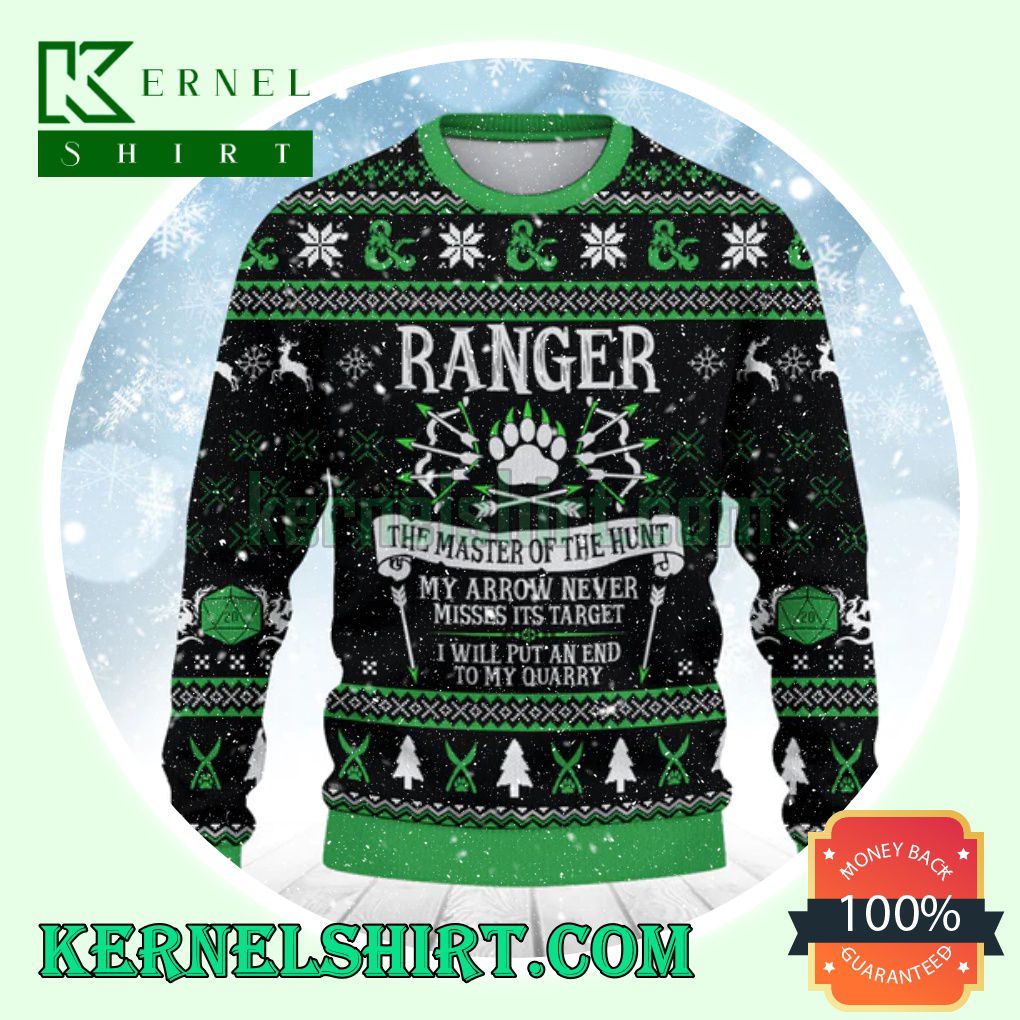 Ranger The Master Of The Hunt D20 Dungeons Xmas Knit Sweaters