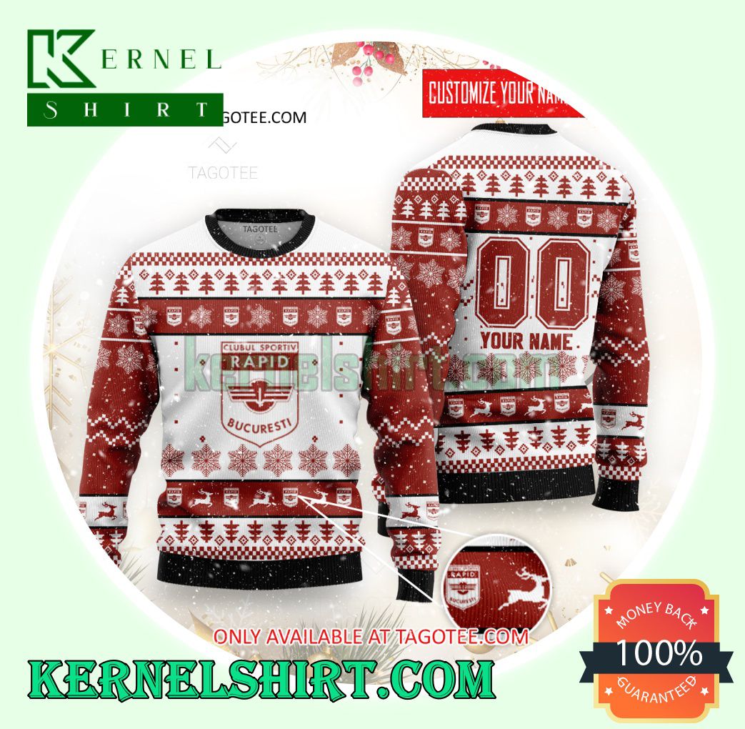 Rapid Bucuresti Logo Xmas Knit Sweaters