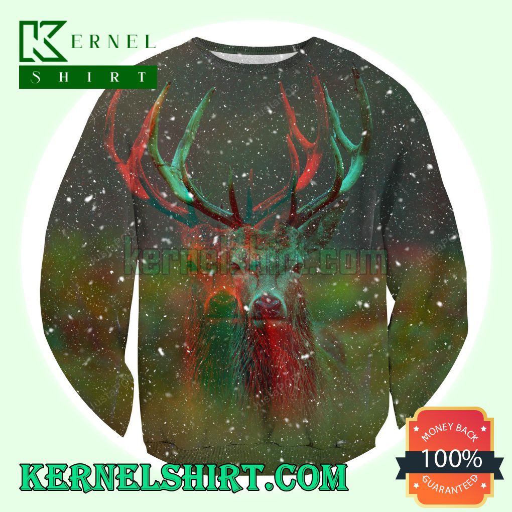 Reindeer Knitting Christmas Sweatshirts