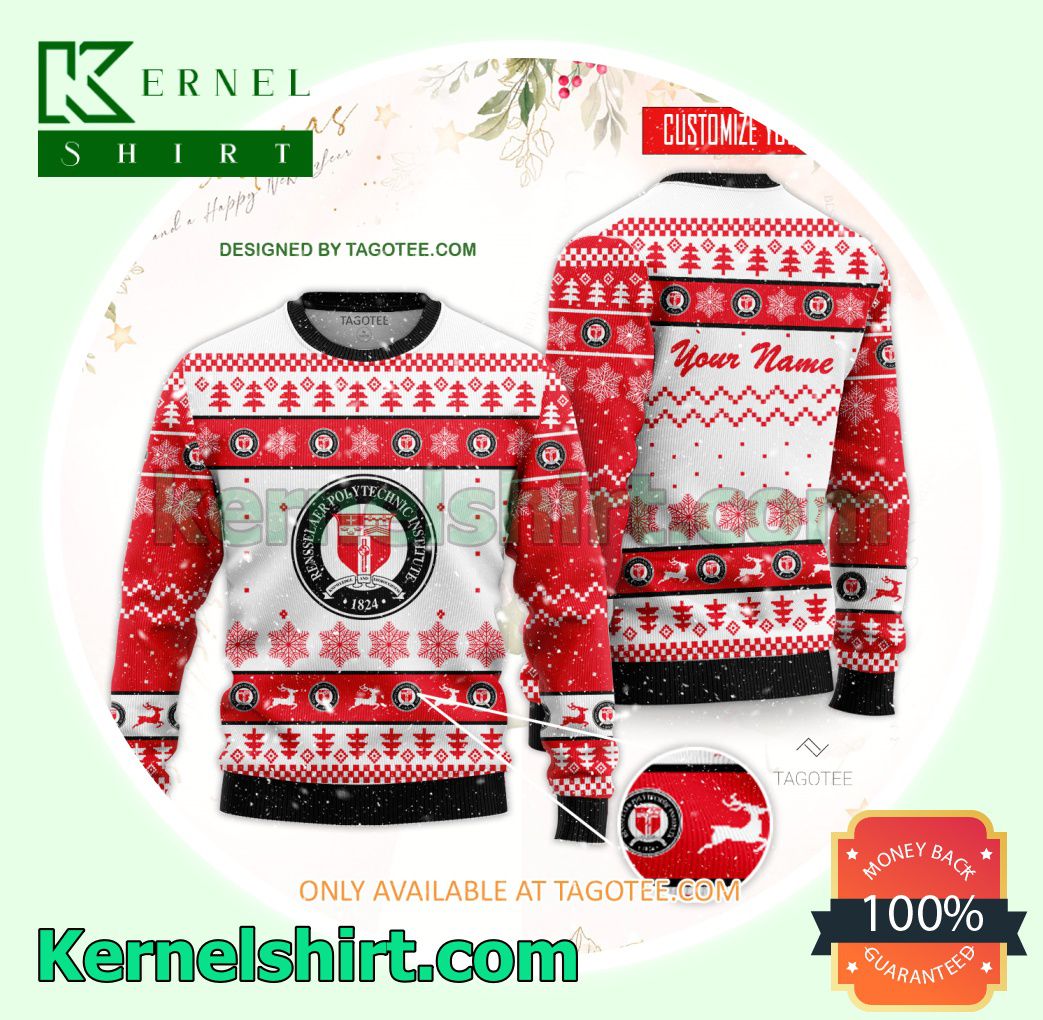 Rensselaer at Hartford Logo Xmas Knit Jumper Sweaters