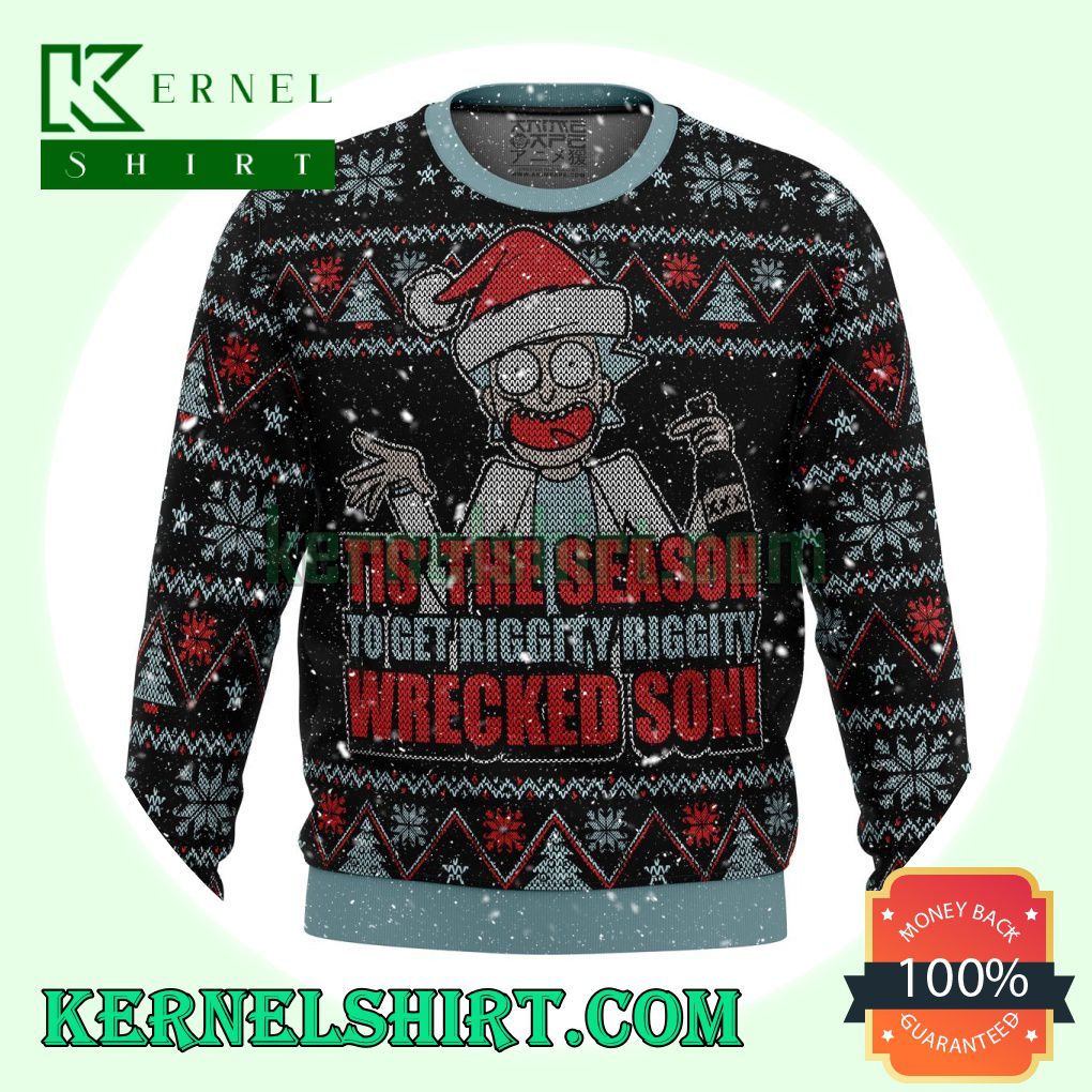 Rick And Morty Tis The Season Knitting Christmas Sweatshirts