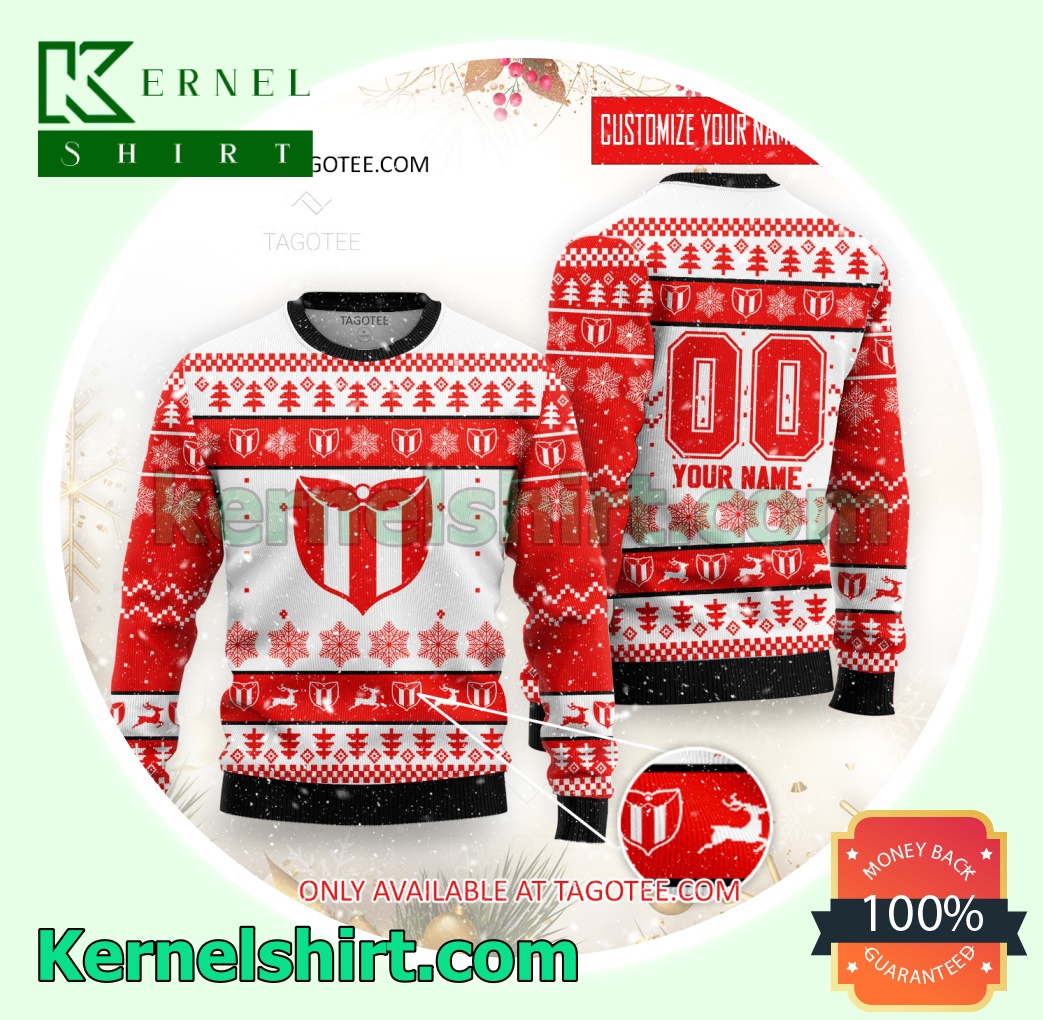 River Plate de Montevideo Logo Xmas Knit Sweaters