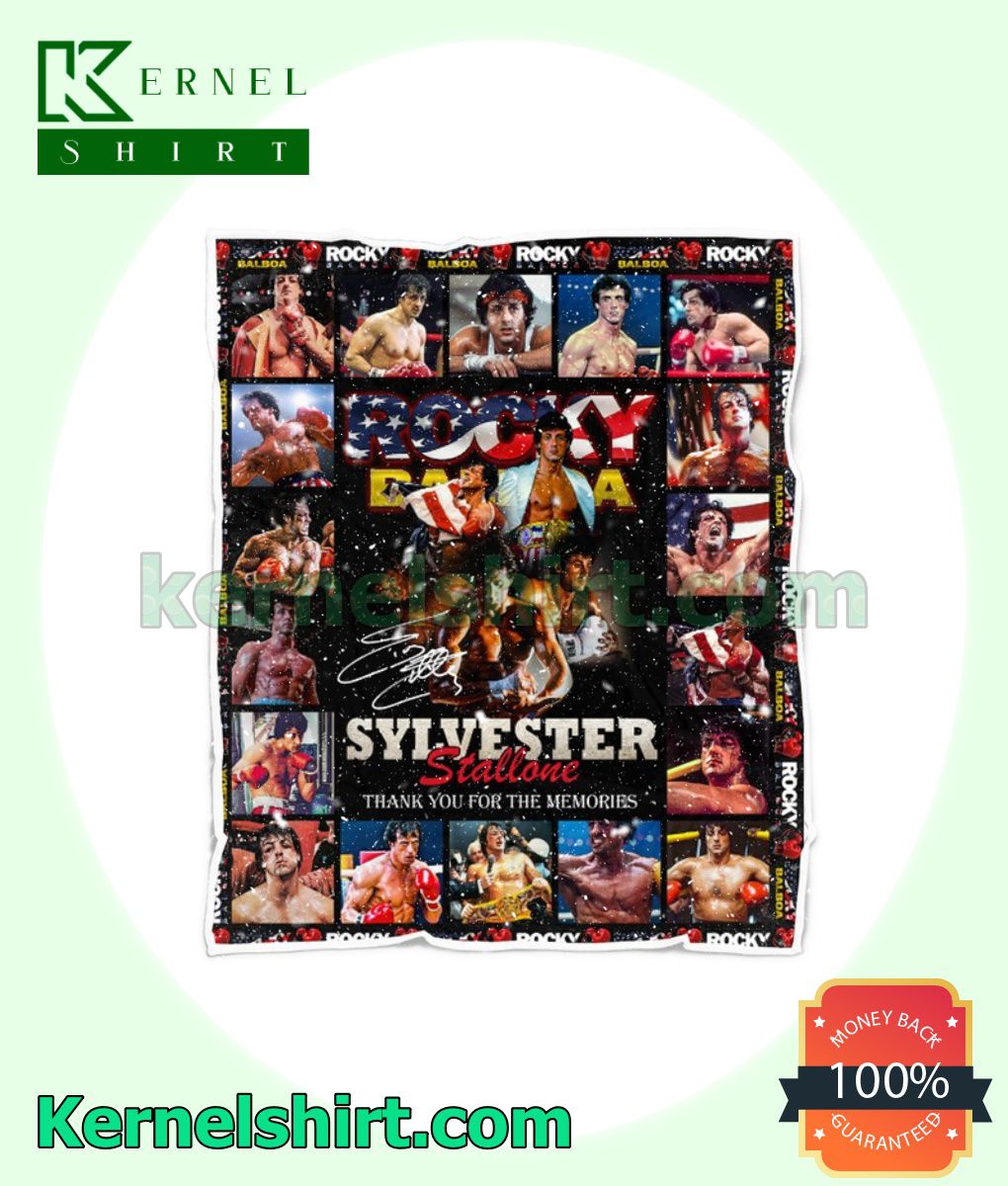 Rocky Balboa Sylvester Stallone Thank You For The Memories Signature Sherpa Bed Blanket
