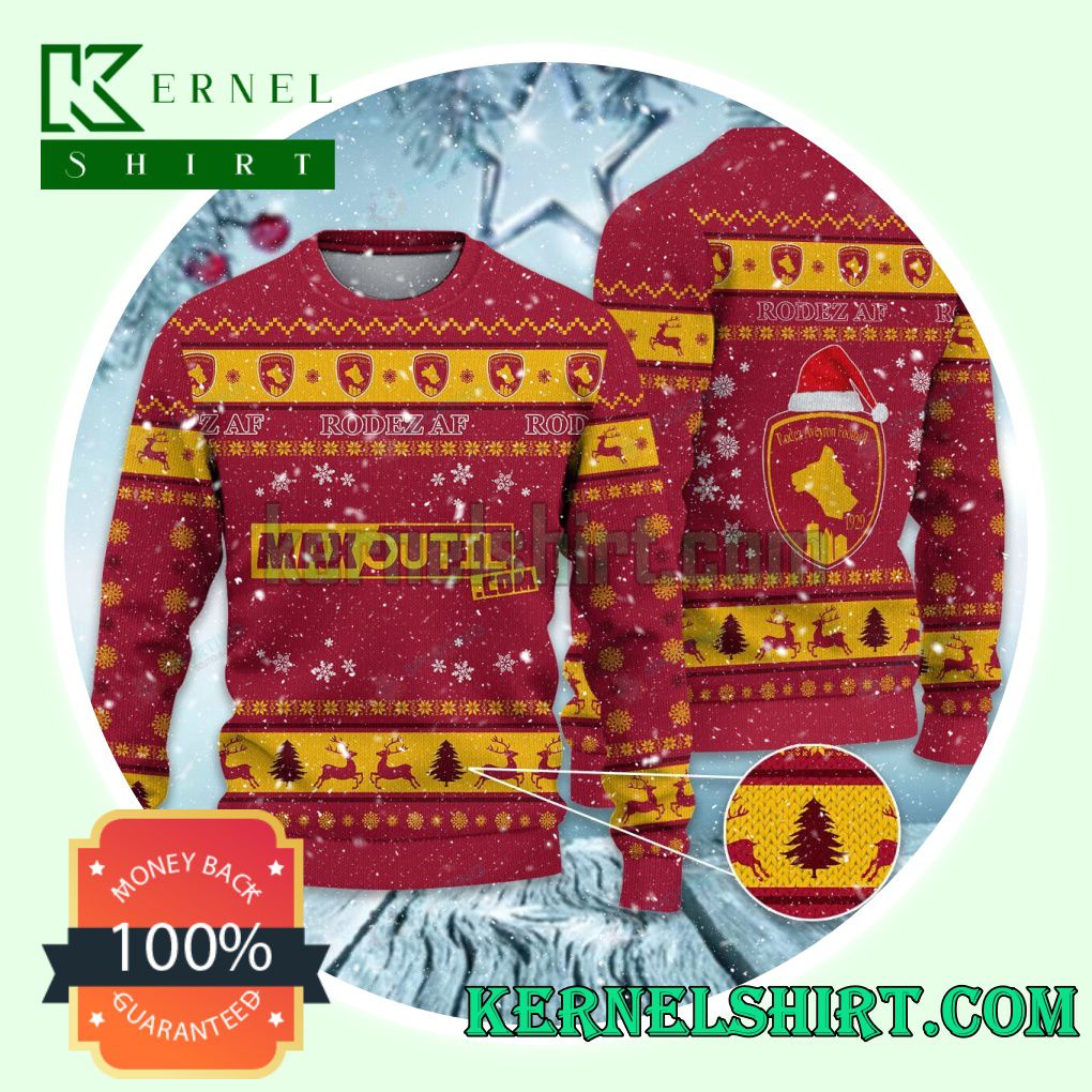 Rodez Aveyron Football Club Snowflake Xmas Knit Sweaters