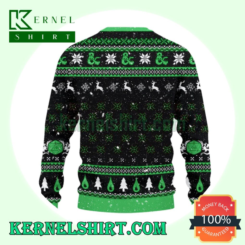 Rogue The Shrouded Blade Green D20 Dungeons Xmas Knit Sweaters a