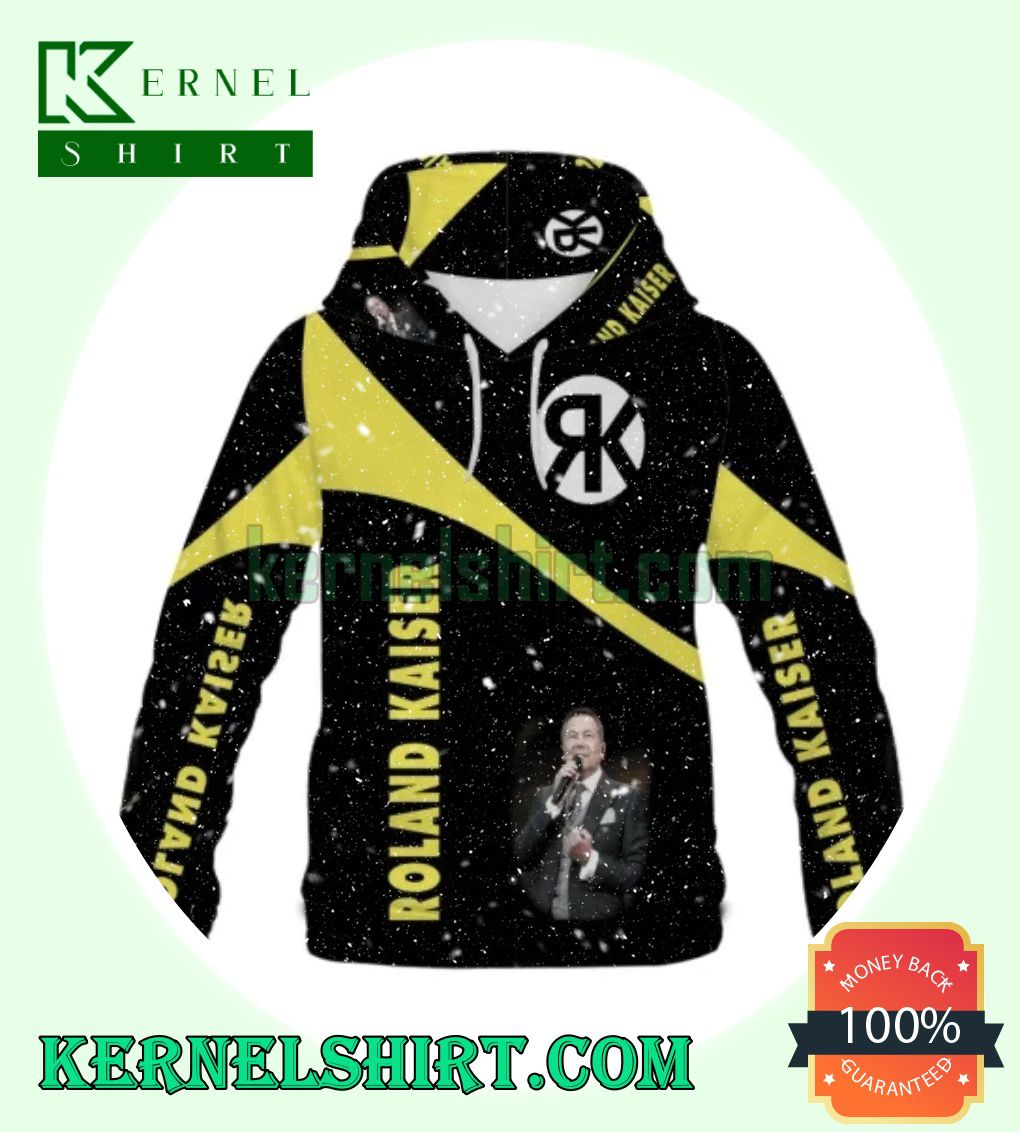 Roland Kaiser Black And Yellow Hooded Sweatshirts