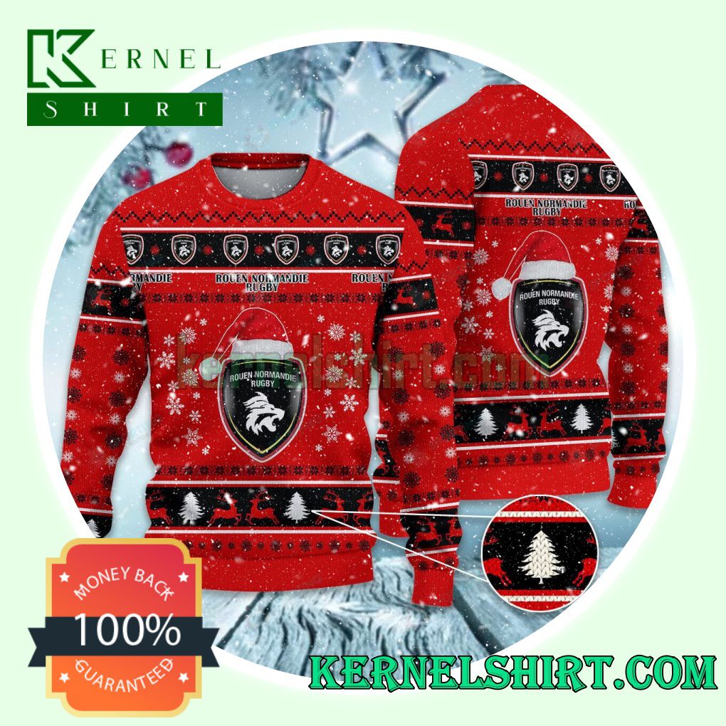 Rouen Normandie Rugby Club Snowflake Xmas Knit Sweaters