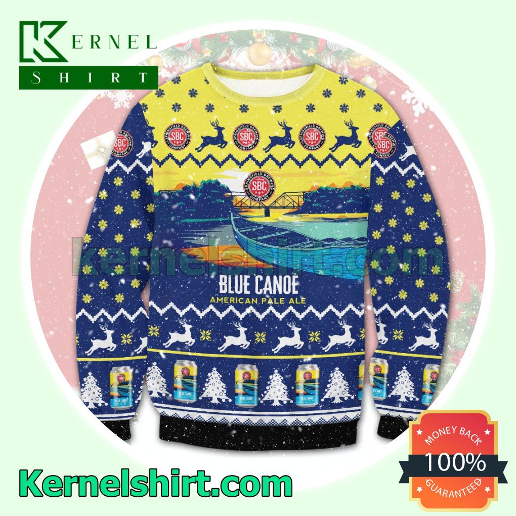 SBC Blue Canoe Pale Ale Reindeer Knitted Christmas Sweatshirts