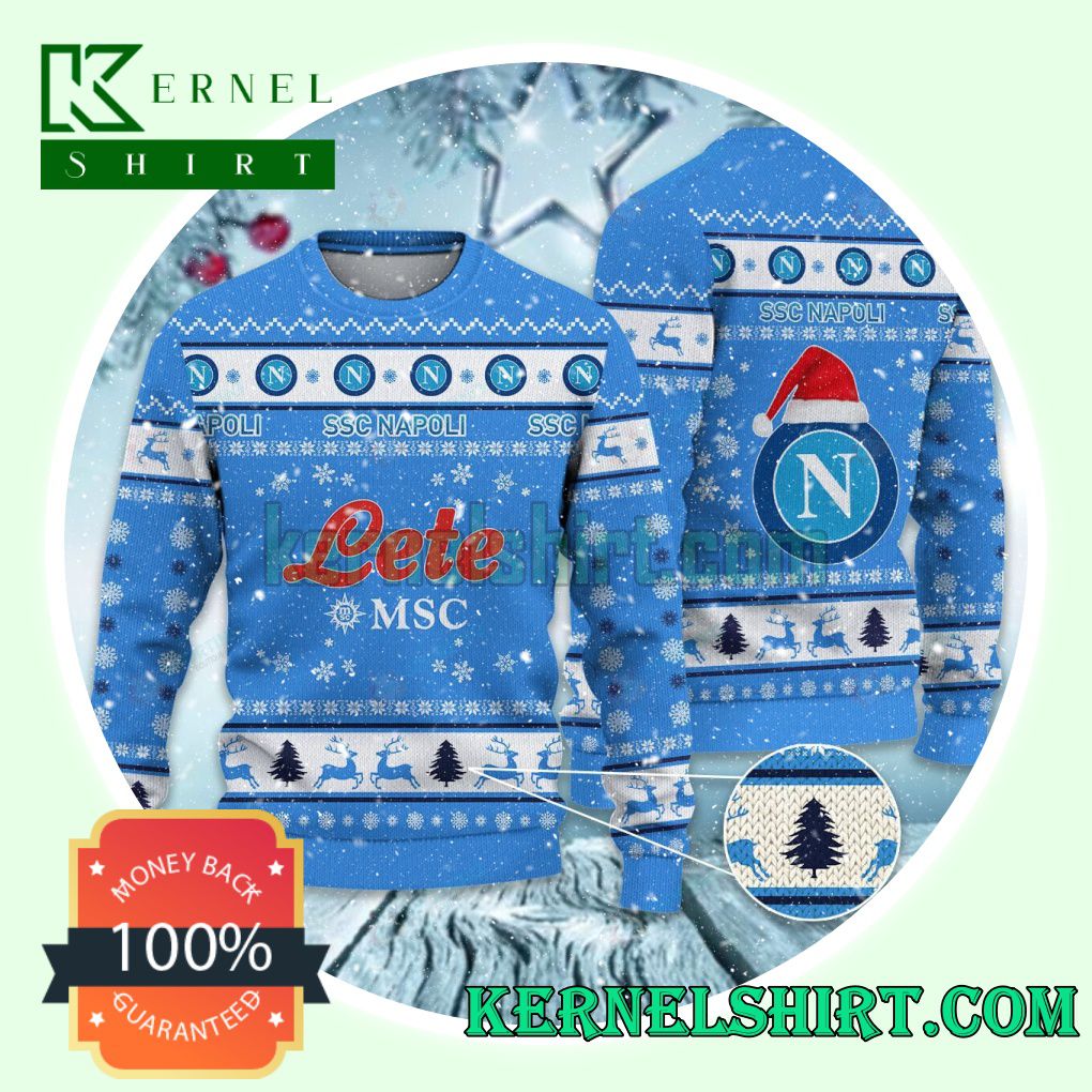 SSC Napoli Club Snowflake Xmas Knit Sweaters