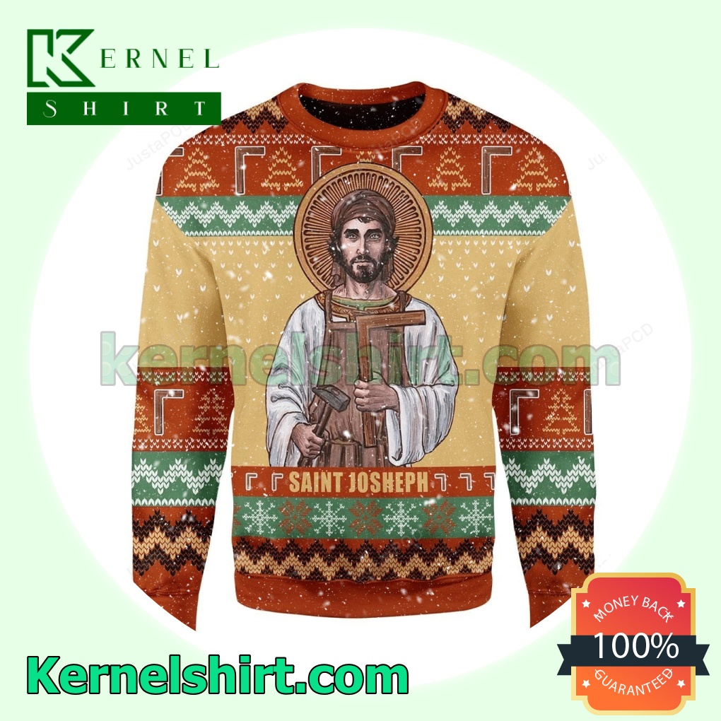 Saint Joseph The Worker Knitted Christmas Jumper