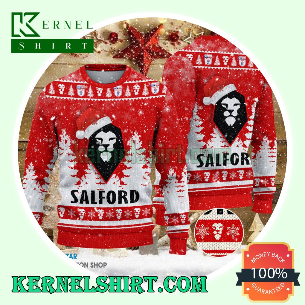 Salford City Club Santa Hat Xmas Knit Sweaters