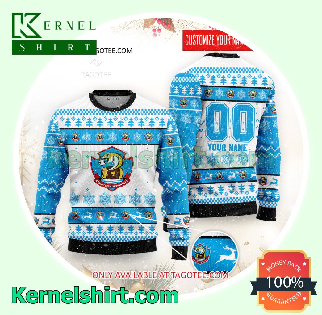 Samut Songkhram FC Logo Xmas Knit Sweaters