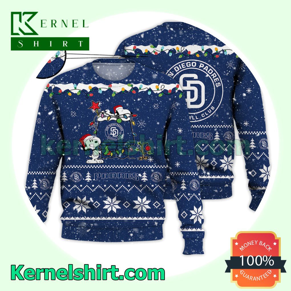 San Diego Padres Snoopy Dog House Xmas MLB Knitted Sweater