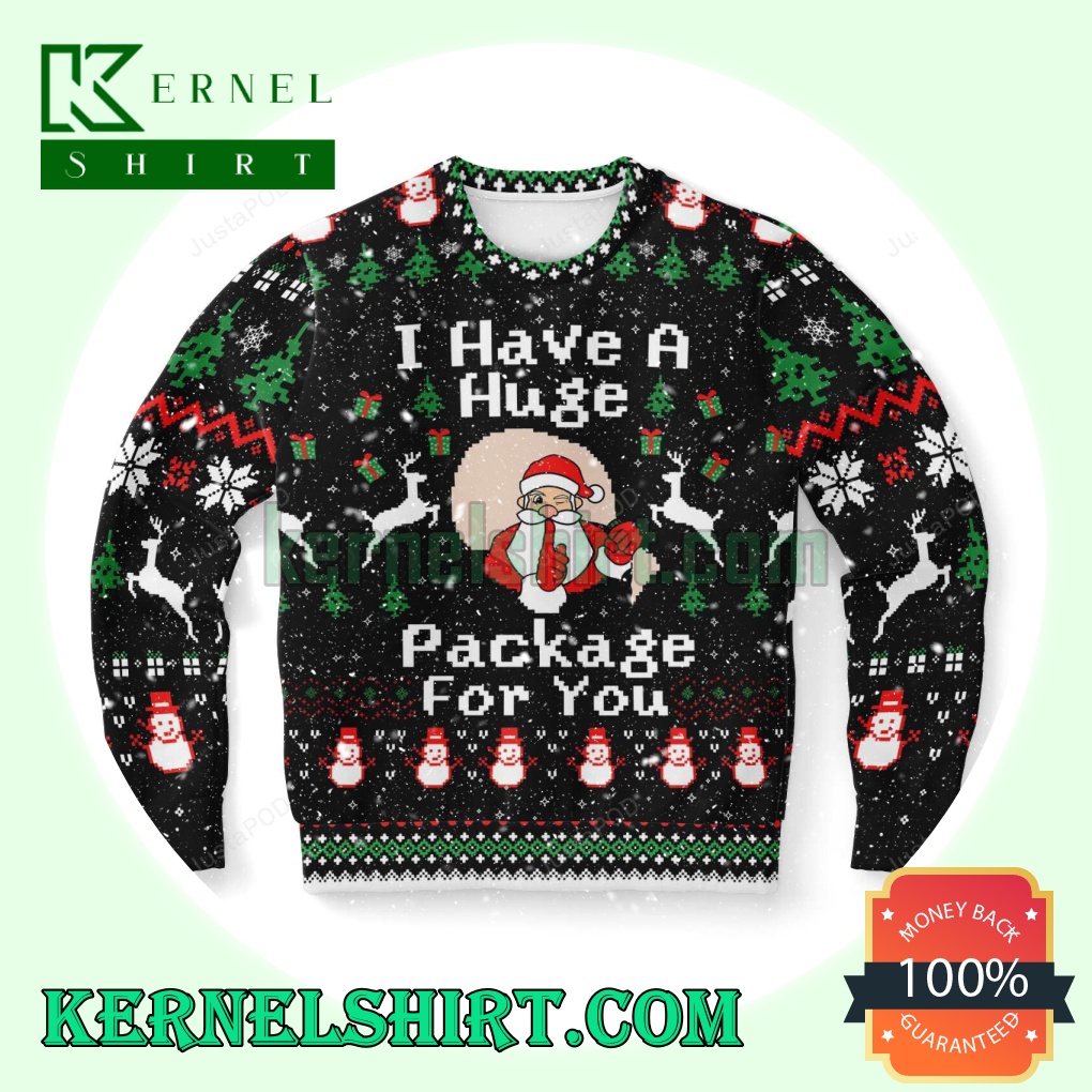 Santa Huge Package For You Knitting Christmas Sweatshirts