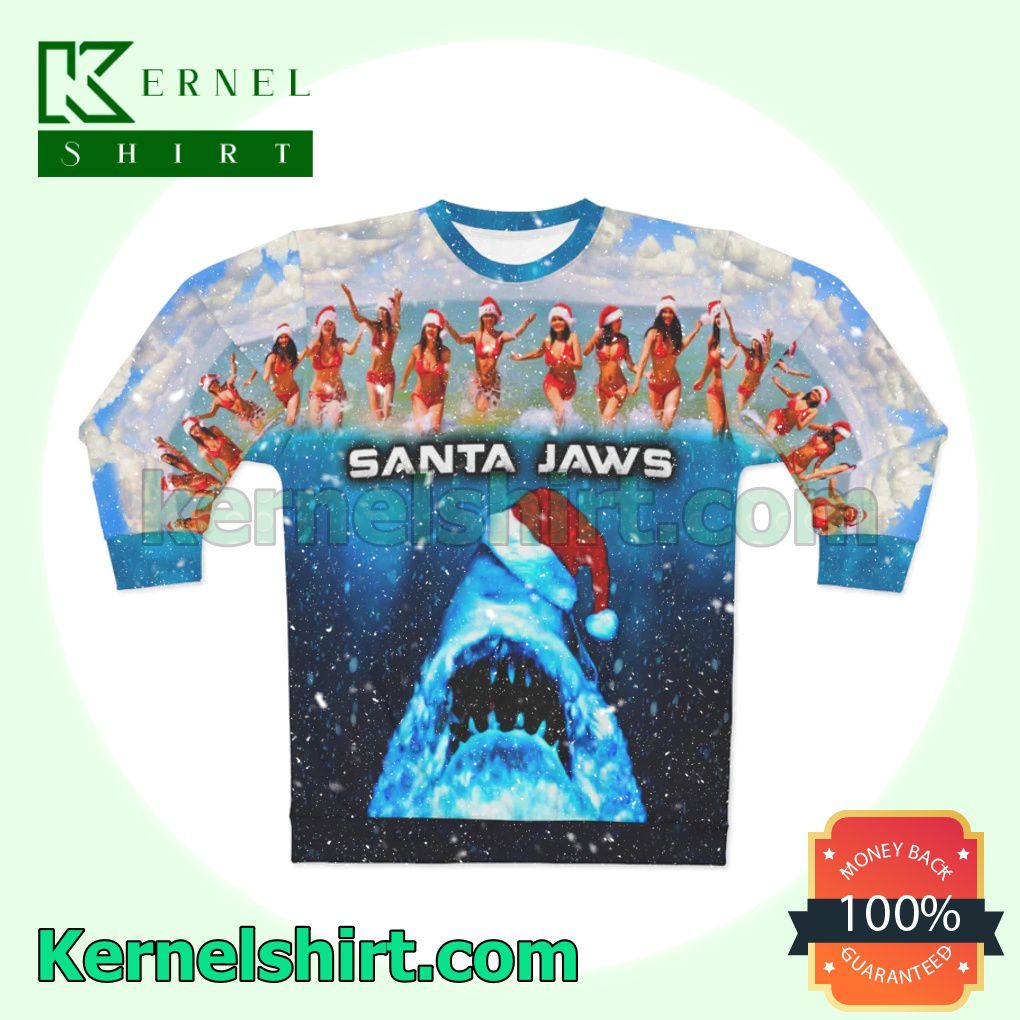 Santa Jaws Christmas Xmas Knit Jumper Sweaters