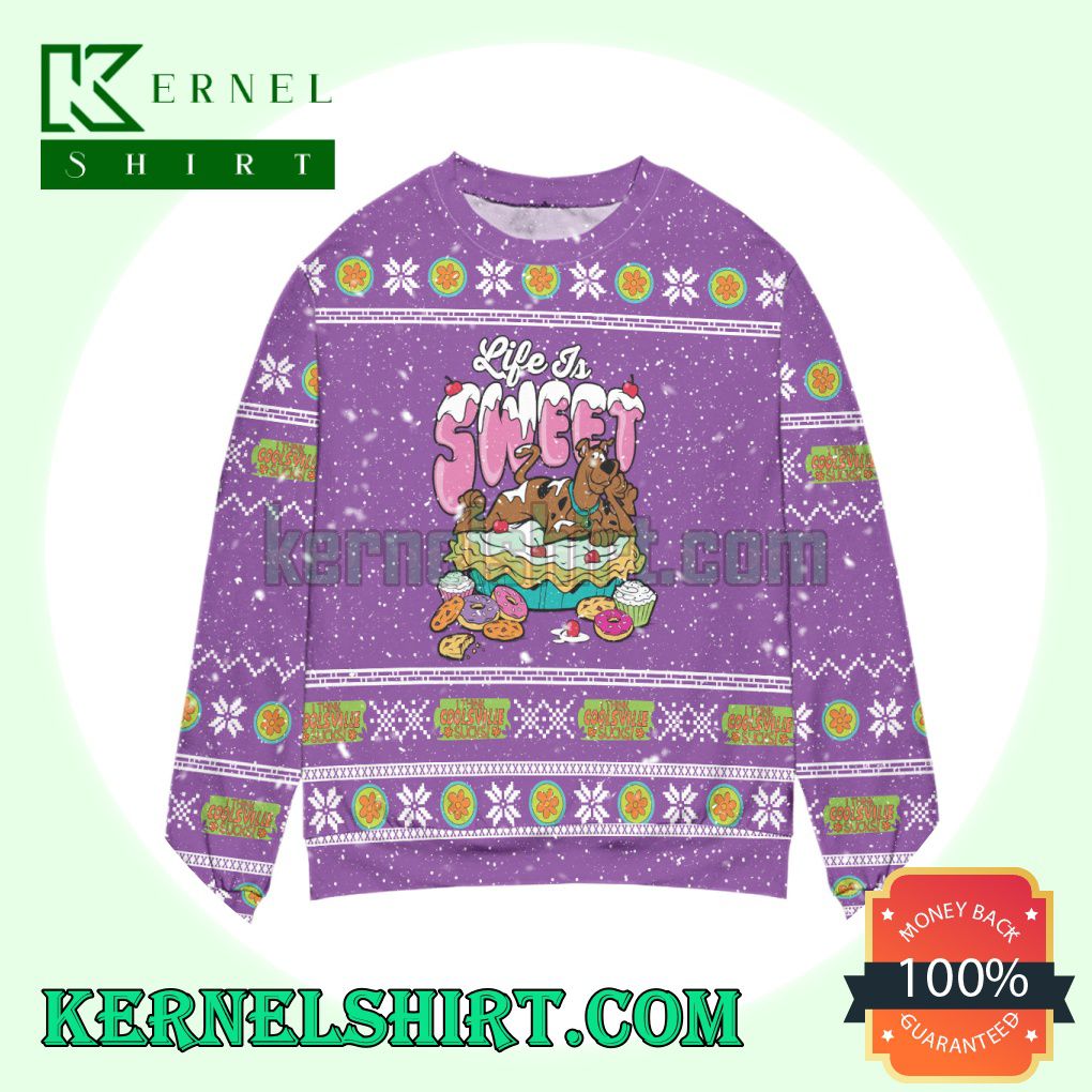 Scooby Doo Life Is Sweet Snowflake Knitting Christmas Sweatshirts