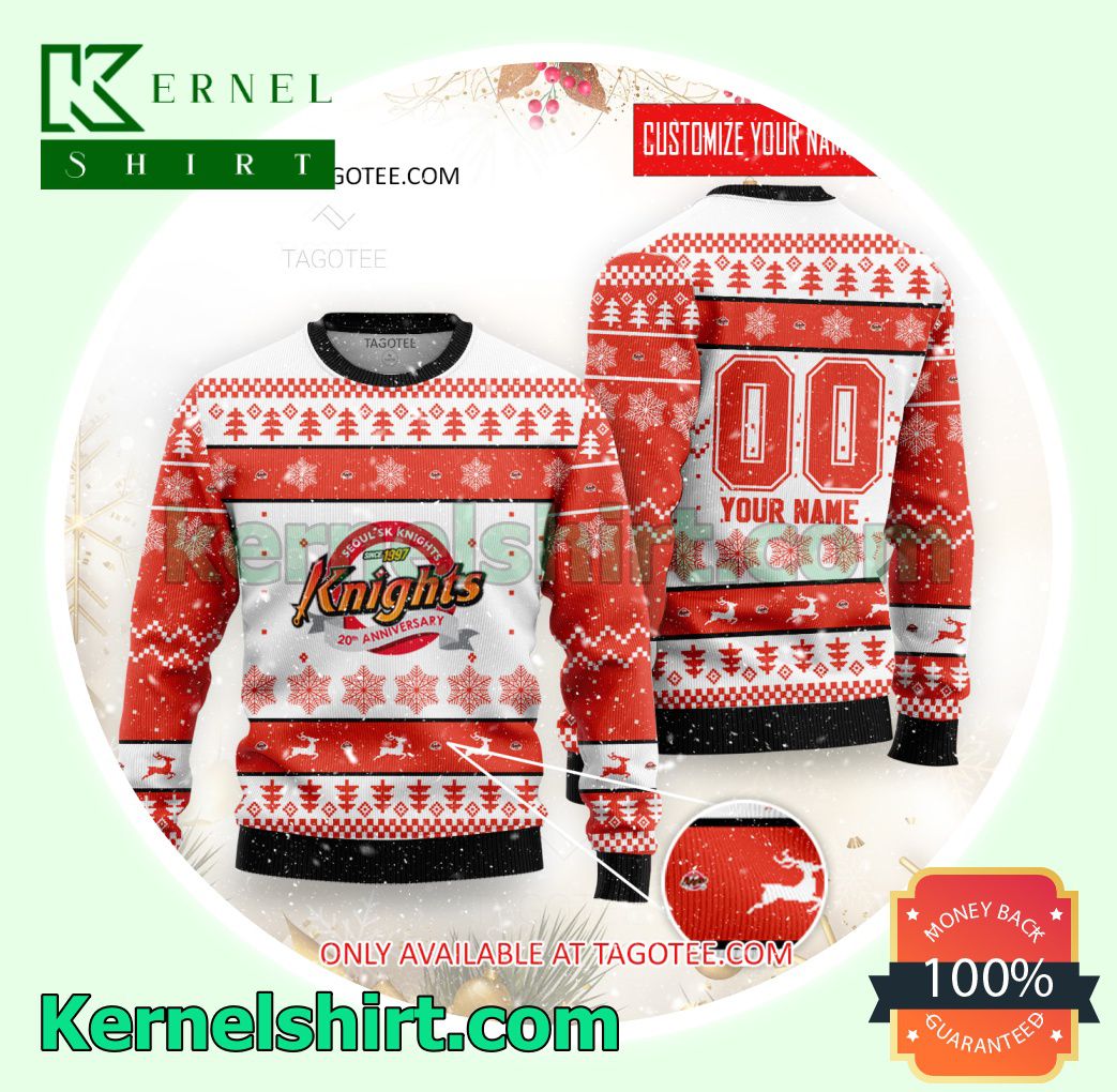 Seoul SK Knights Basketball Club Logo Xmas Knit Sweaters