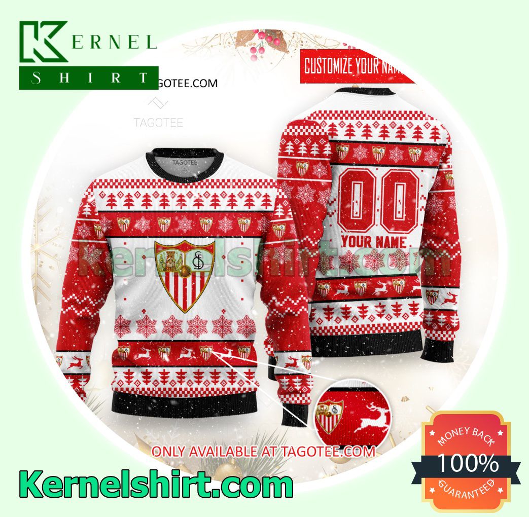 Sevilla FC Logo Xmas Knit Sweaters