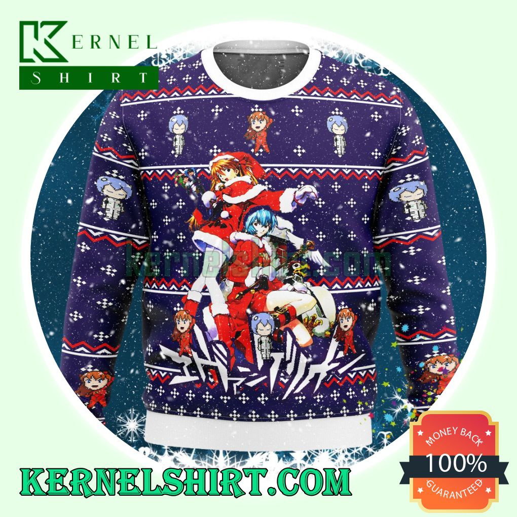 Shin Seiki Evangelion Holiday Knitting Christmas Sweatshirts