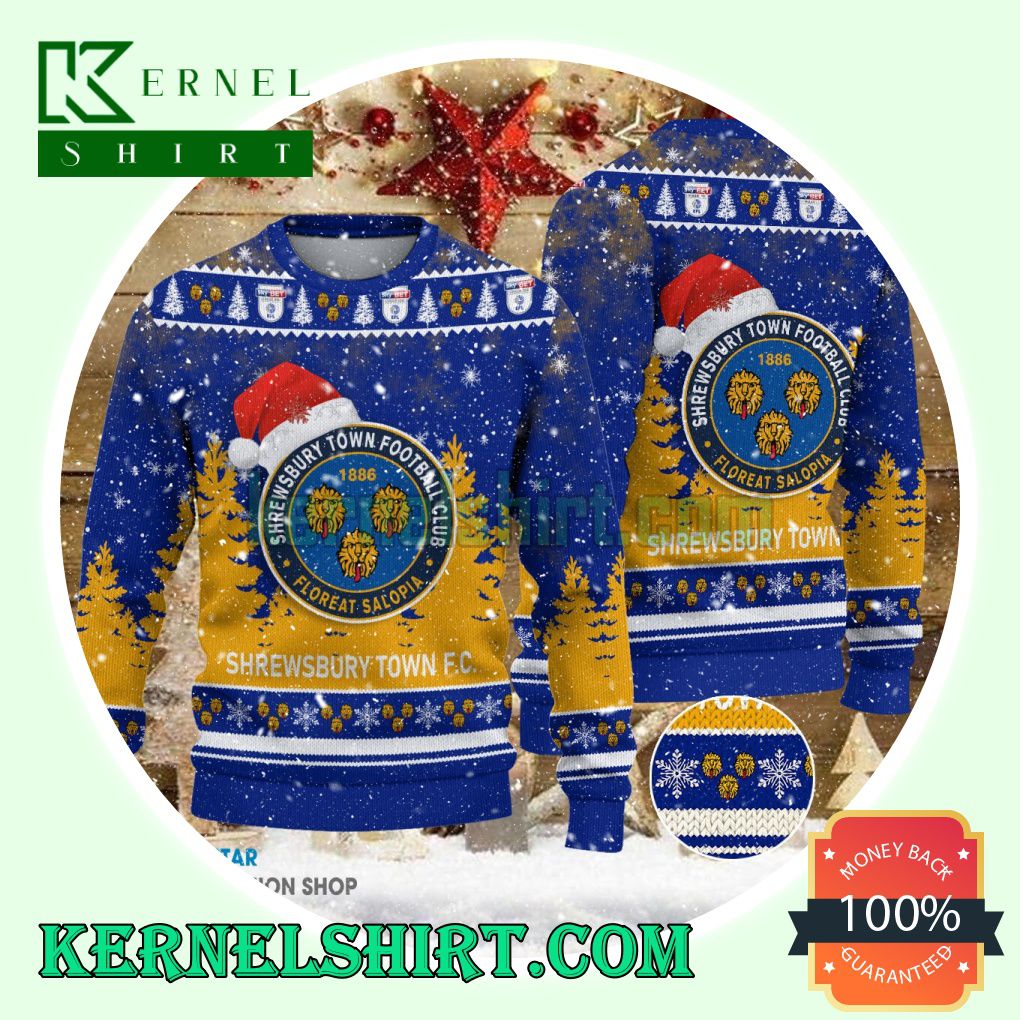 Shrewsbury Town Club Santa Hat Xmas Knit Sweaters