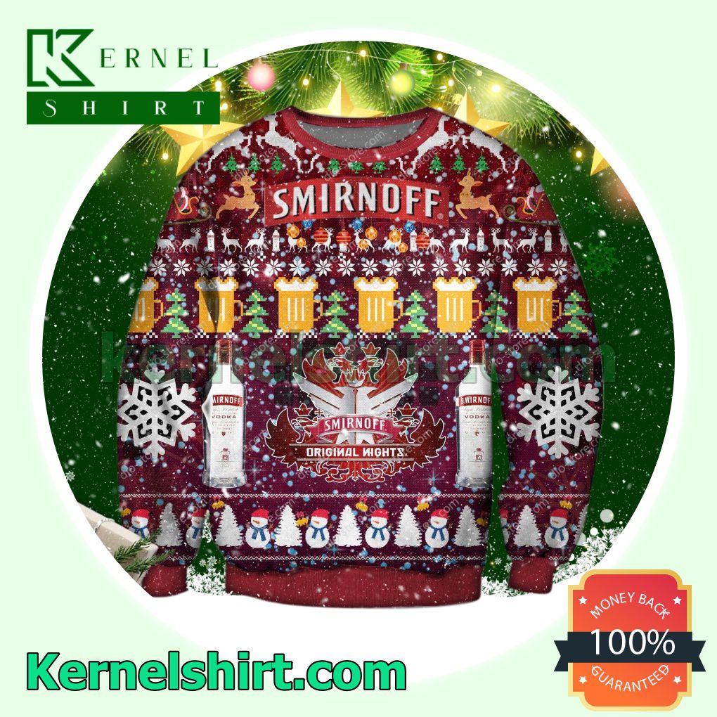 Smirnoff Vodka Wine Xmas Knitted Sweaters