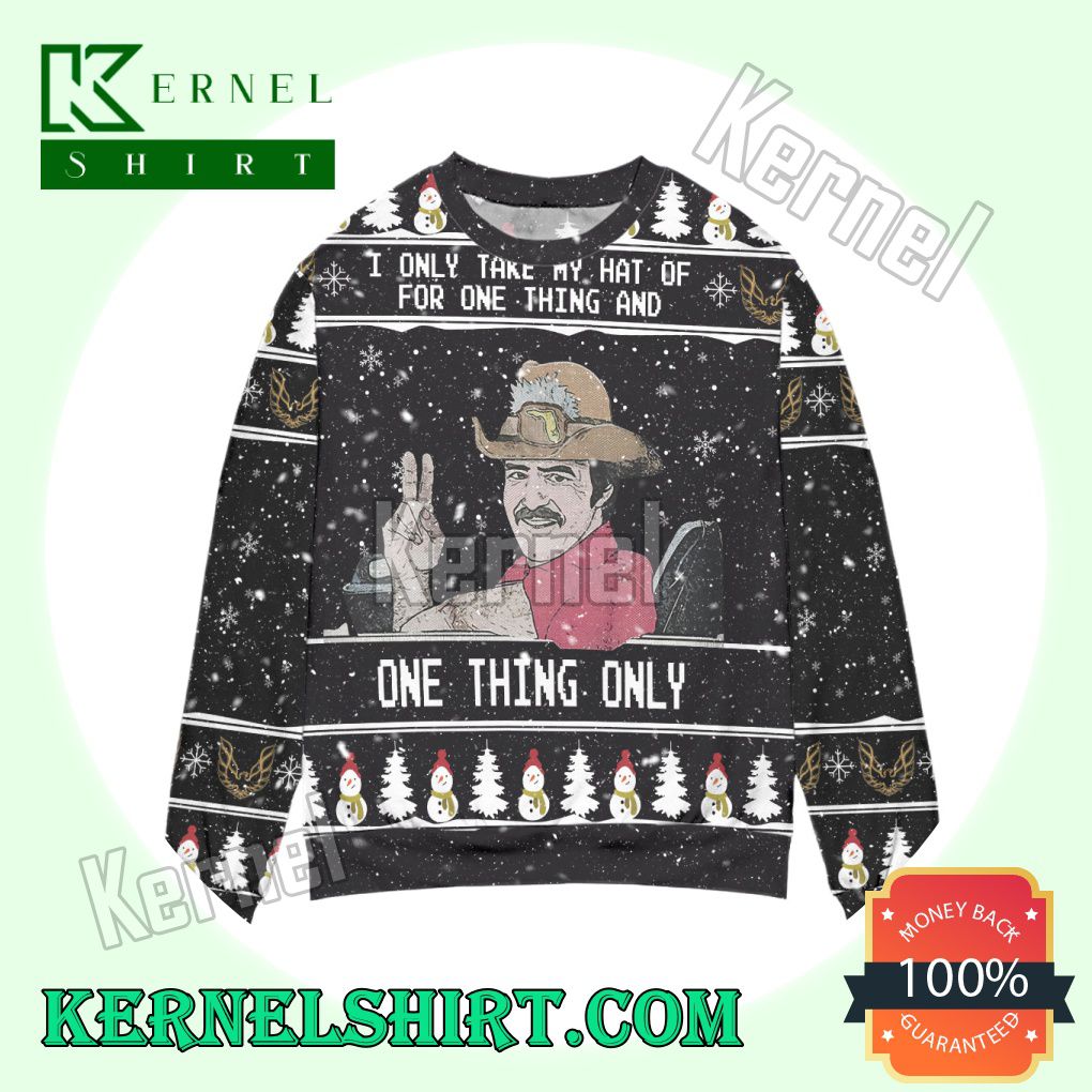 Smokey And The Bandit I Only Take My Hat Off For One Thing Knitted Christmas Sweatshirts