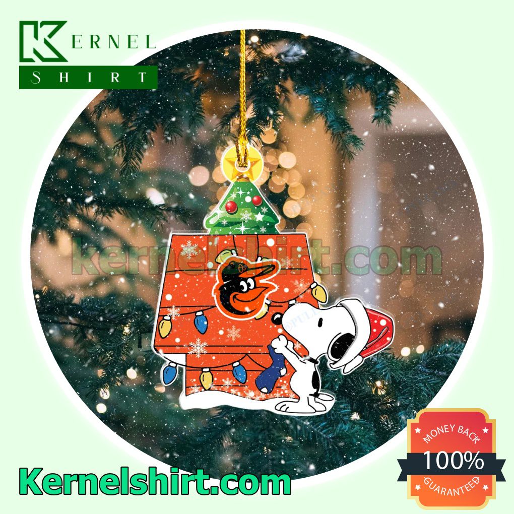 Snoopy Baltimore Orioles Holiday Ornaments