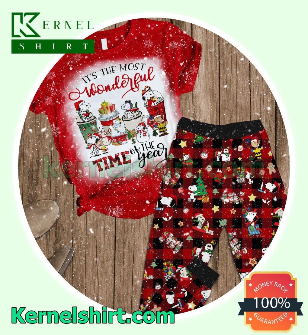 Snoopy It's The Most Wonderful Time Of The Year Holiday Sleepwear